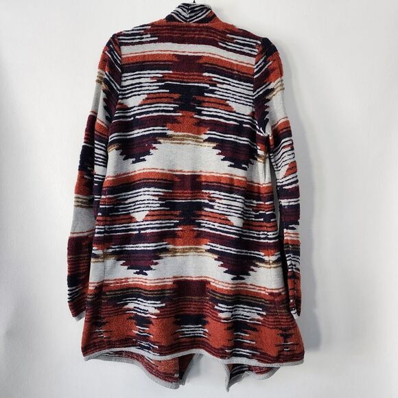 Lucky Brand Aztec multi color open front textured cardigan womens size L - Picture 4 of 6